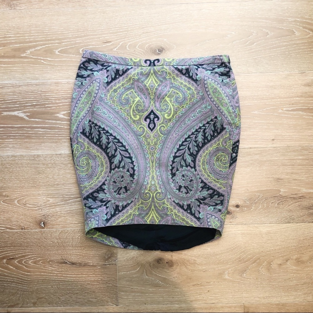 EUC J Crew size 6 paisley pencil skirt